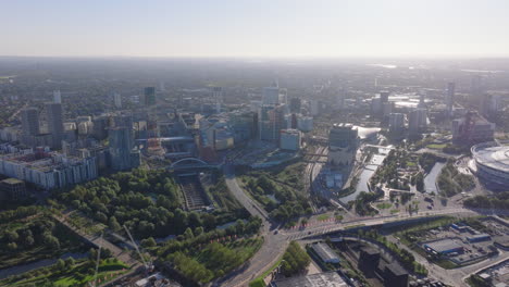 Wide-high-circling-aerial-shot-over-Stratford-town-London
