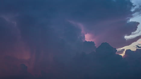 A-Lightning-Spark-Flashing-On-A-Moving-Cloud-In-The-Colourful-Sky-At-Twilight