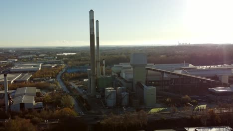 Pilkington-glass-factory-warehouse-buildings-aerial-view-towards-industrial-manufacturing-facility