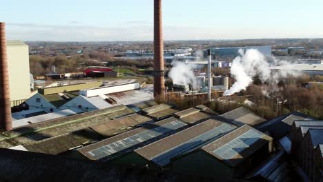 Pilkington-Glasfabrik-Lagergebäude-Luftaufnahme-über-Die-Raffinerie-Der-Industriestadt