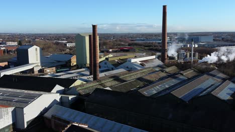 Pilkington-glass-factory-warehouse-buildings-aerial-view-across-industrial-town-manufacturing-depot