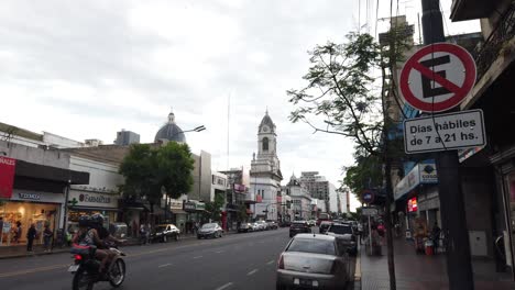 Flores-Streets-Buenos-Aires-City-Argentina-Rivadavia-Avenue-Pope-Francis-Church-Basilica-San-Jose-Establishing-Shot
