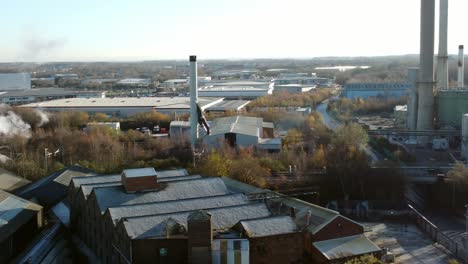 Pilkington-Glass-Factory-Almacenes-Edificios-Tejados-Vista-Aérea-A-Través-De-Las-Instalaciones-De-Fabricación-De-La-Ciudad-Industrial