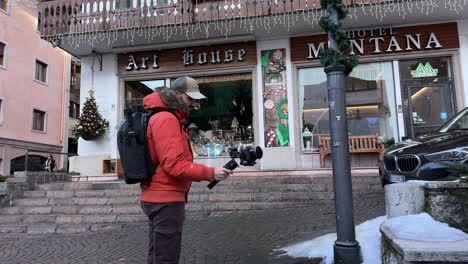 Freelance-Content-Creator-Using-Gimbal-To-Film-Content-In-Cortina-d'Ampezzo