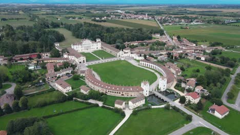 Aerial-clockwise-rotation-Drone-Shot-of-Villa-Manin---Venetian-Villa-in-Udine-Italy