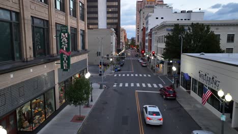 Downtown-Roanoke,-Virginia-at-dawn