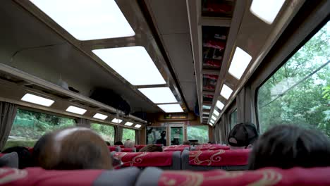 Inside-View-Behind-Seat-Of-Limited-Express-Koya-Train-With-People-Travelling-To-Koyasan