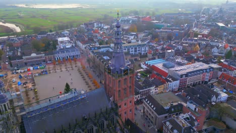 Orbit-over-'s-Hertogenbosch-city-centre-capital-in-rural-Dutch-Brabant