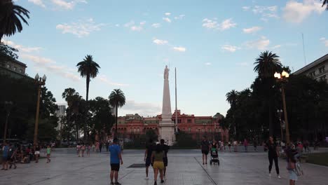 People-Walk-Along-Casa-Rosada-Buenos-Aires-City-as-Seen-from-Plaza-de-Mayo-Argentine-Government-Presidential-Building