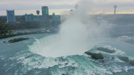 Niagara-Falls-Drohne-Aus-Der-Luft-Hufeisenfall-Toronto-Kanada-USA-Grenze-Attraktion-Wasserfall-Skyline