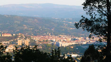 Panoramic-View-of-Ourense-cityscape,-Galicia,-Spain