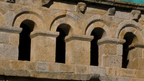 Medieval-Romanesque-Arches-of-Domus-Municipalis,-Bragança,-Portugal