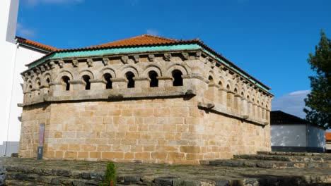 Romanesque-Relic,-Domus-Municipalis,-in-Bragança-Portugal