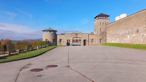 Mauthausen-Concentration-Camp-Main-Gate-In-Mauthausen,-Upper-Austria
