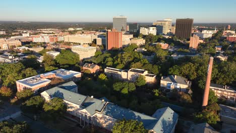 Columbia-SC-skyline-as-seen-from-University-of-South-Carolina-campus-during-golden-hour