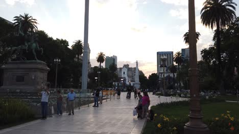 Tourists-Walk-and-Take-Pictures-at-Plaza-de-Mayo-Famous-Landmark-in-Buenos-Aires-City-Argentina