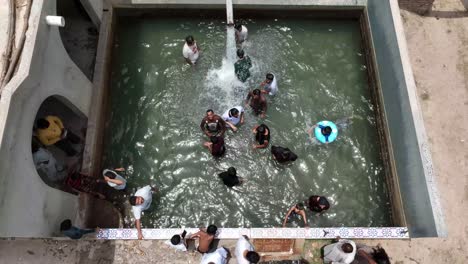 Aerial-view-of-communal-pool,-Mirpurkhas,-Sindh,-Pakistan