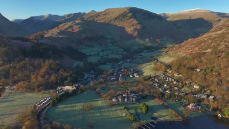 Village-of-Glenridding-surrounded-by-mountains-at-dawn-in-autumn