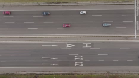 Aerial-view-to-the-Cars-driving-on-highway