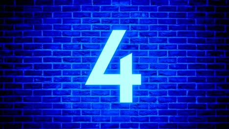 Neon-light-number-4-four-animation-motion-graphics-modern-on-brick-wall-background