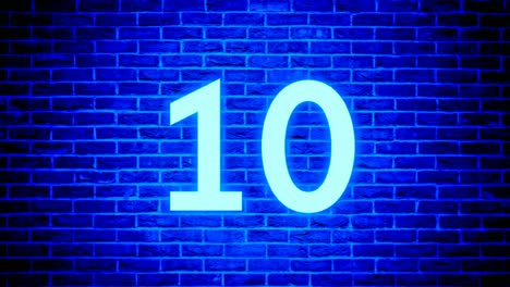 Neon-light-number-10-ten-animation-motion-graphics-modern-on-brick-wall-background