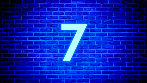 Neonlicht-Nummer-7-Sieben-Animationsgrafiken-Modern-Auf-Backsteinmauerhintergrund
