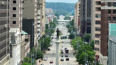 Aerial-shot-of-downtown-Dayton
