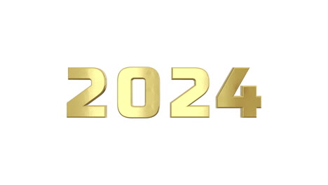Golden-2024-text-animation-isolated-on-white-background