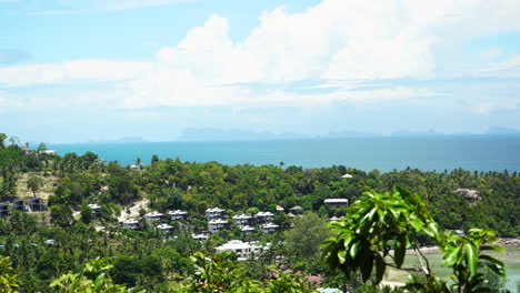 Koh-Pha-ngan,-Thailand---A-Stunning-Vista-From-the-Villa,-With-a-Panoramic-View-Overlooking-Koh-Tao---Wide-Shot