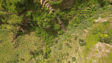Top-View-Of-Terraces-Over-Paul-Valleys-On-Santo-Antao-In-Cape-Verde,-West-Africa