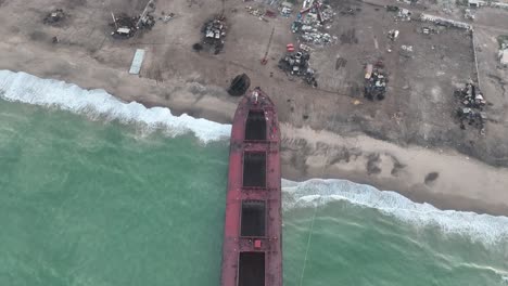 Shipwreck-at-Gadani-Breaking-Yard,-Pakistan