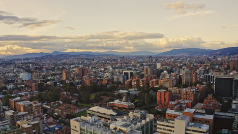 Cinematic-high-view-over-Bogotà,-capital-of-Colombia
