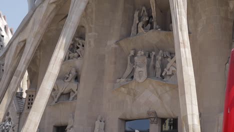 Detailaufnahme-Der-Sagrada-De-Familia,-Barcelona,-Spanien