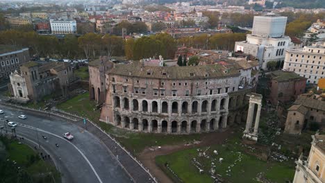 Teatro-di-Marcello-and-Temple-of-Apollo-Palatinus-Ruins---Orbiting-Drone-Shot