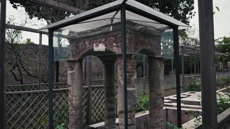 Octavius-Quartio's-ornate-garden-well,-Pompeii,-Italy