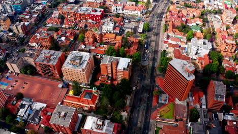 Aerial-drone-shot-of-Bogotà-cityscape-in-Colombia,-one-of-the-largest-in-South-America