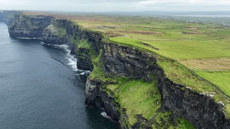 Drone-static-sea-cliffs-at-The-Cliffs-Of-Moher-Wild-Atlantic-Way-Ireland-in-winter
