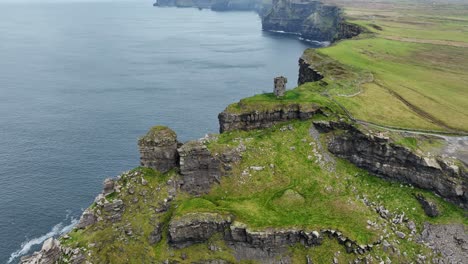 Drone-Wild-Ireland-Cliffs-Of-Moher-wild-Atlantic-Way-castles-and-sea-cliffs-on-a-November-day