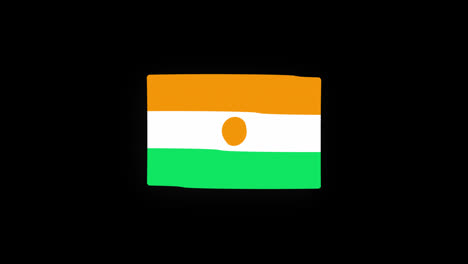 Bandera-Nacional-De-Níger-Icono-Del-País-Animación-En-Bucle-Sin-Interrupción-Ondeando-Con-Canal-Alfa