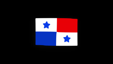 Bandera-Nacional-De-Panamá-Icono-Del-País-Animación-En-Bucle-Sin-Interrupción-Ondeando-Con-Canal-Alfa