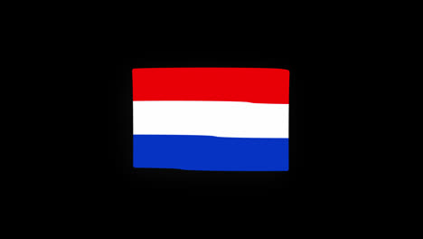 Nationalflagge-Der-Niederlande,-Ländersymbol,-Nahtlose-Schleifenanimation,-Winken-Mit-Alphakanal