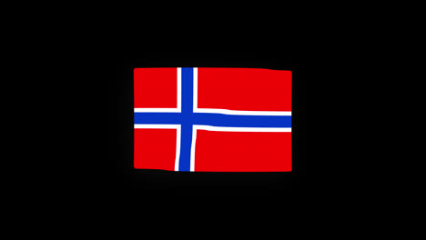 Nationalflagge-Norwegens,-Ländersymbol,-Nahtlose-Schleifenanimation,-Winken-Mit-Alphakanal