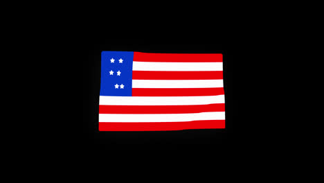 Nationales-Symbol-Der-US-Flagge,-Nahtlose-Schleifenanimation,-Winkt-Mit-Alphakanal