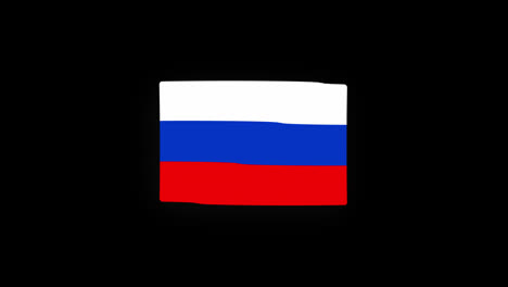 Nationalflagge-Russlands,-Ländersymbol,-Nahtlose-Schleifenanimation,-Winken-Mit-Alphakanal