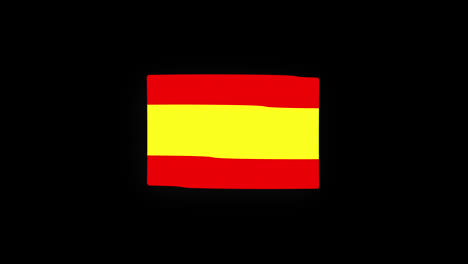 Bandera-Nacional-De-España-Icono-Del-País-Animación-En-Bucle-Sin-Interrupción-Ondeando-Con-Canal-Alfa