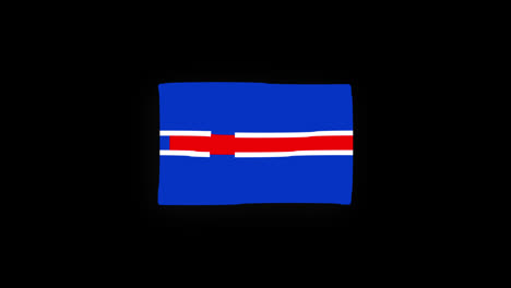 Bandera-Nacional-De-Islandia-Icono-Del-País-Animación-En-Bucle-Sin-Interrupción-Ondeando-Con-Canal-Alfa
