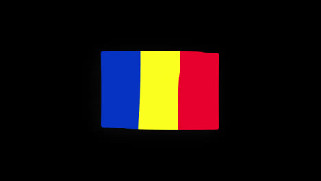 Bandera-Nacional-De-Rumania-Icono-Del-País-Animación-En-Bucle-Sin-Interrupción-Ondeando-Con-Canal-Alfa