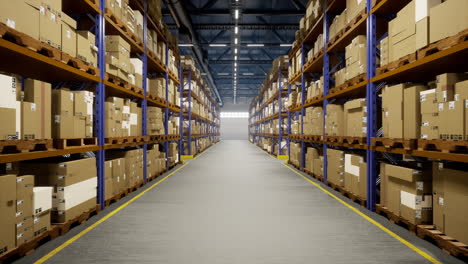 Industrial-warehouse-filled-with-storage-boxes-labeled-for-shipment