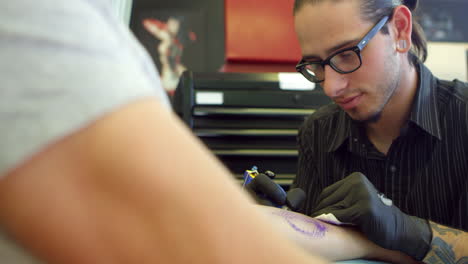 Close-Up-Of-Man-Having-Tattoo-In-Parlor-Shot-On-R3D