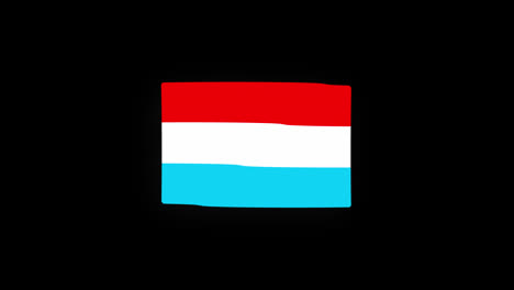 Nationales-Symbol-Der-Luxemburgischen-Flagge,-Nahtlose-Schleifenanimation,-Die-Mit-Alphakanal-Winkt
